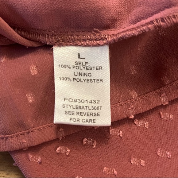 Lace Accent Blouse - Dusty Rose - size L - Picture 9 of 9